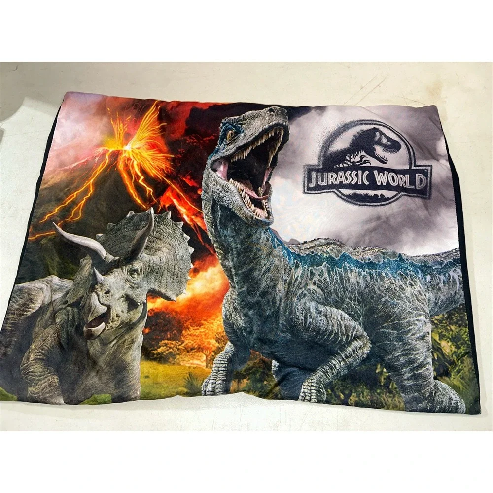 Jurassic World Dinosaur Pillowcase Standard Size 26x19 Raptor Blue Jurassic Park